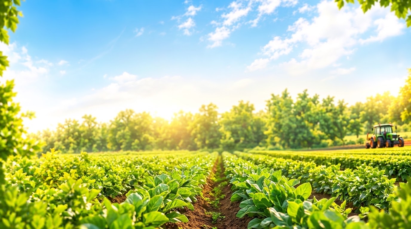 Pristine agricultural farm landscape